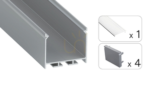 TEKKNI NORS set argintiu, abajur transparent 3 m small 1
