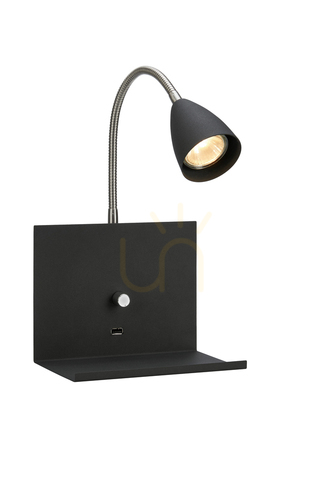 Verifica Lampa de perete Markslojd Logi neagra metal 35 cm 107141