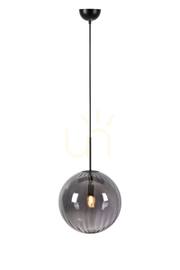 Lampă suspendată Markslojd Fengari 108762 sticlă fumurie negru mat 35 cm small 0