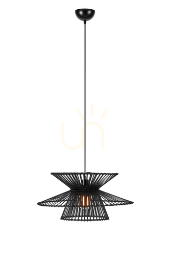 Verifica Lampa suspendată Markslojd Duplici 1L negru bambus 57 cm 108784