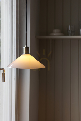 Verifica Lampă suspendată Markslojd VELA 108867 alb alamă antică 25 cm