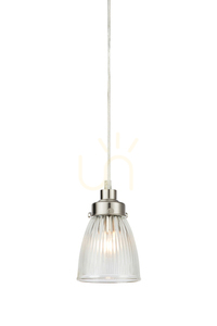 Lampă suspendată Markslojd Bellis 1L nichel satinat sticlă clară 109009 small 0