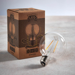 Bec LED E27 glob filament transparent Endon, sticlă, 2W, 13,5 cm small 4