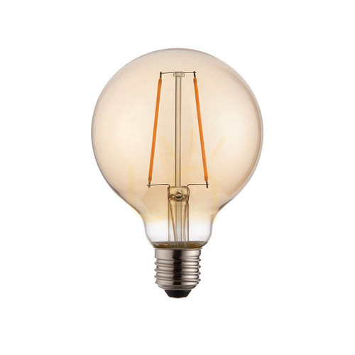 Verifica Bec LED filament glob E27 2W Amber Endon, sticlă Ø9.5 cm