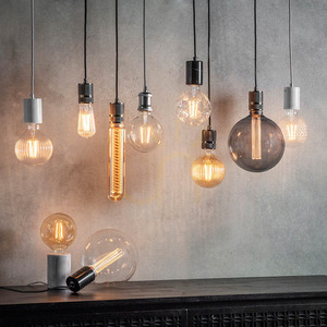 Bec decorativ LED Ribb E27 4W 400lm 2000K glob G125 chihlimbar Ø12,5 cm 80179 Endon small 1