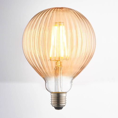 Verifica Bec decorativ LED Ribb E27 4W 400lm 2000K glob G125 chihlimbar Ø12,5 cm 80179 Endon