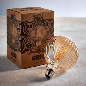 Bec decorativ LED Ribb E27 4W 400lm 2000K glob G125 chihlimbar Ø12,5 cm 80179 Endon small 5