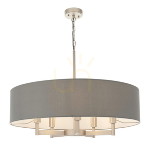 Pendul Endon Grande gri 5 becuri E27 dimabil Ø80 cm textil oțel small 0
