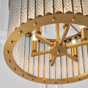 Pendul Endon Romola Gold 6xE14 Ø50 cm Sticlă Oțel Dimmabil small 1