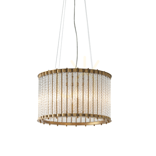 Verifica Pendul Endon Romola Gold 6xE14 Ø50 cm Sticlă Oțel Dimmabil