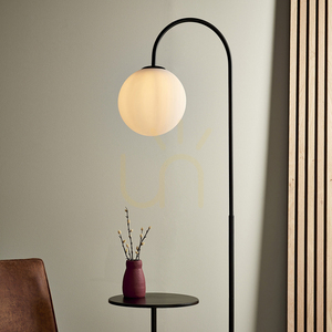 Lampă de podea Endon Halo neagră oțel și sticlă 175 cm small 6