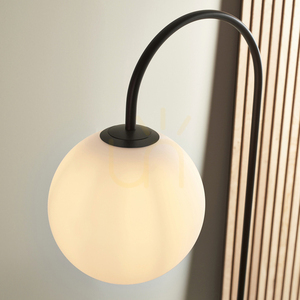 Lampă de podea Endon Halo neagră oțel și sticlă 175 cm small 8