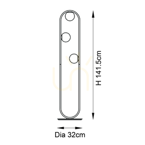 Lampă în picioare Endon Enzo argintie oțel sticlă G9 3 becuri 141,5 cm small 2