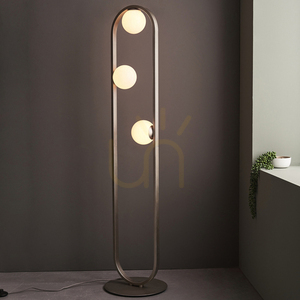 Lampă în picioare Endon Enzo argintie oțel sticlă G9 3 becuri 141,5 cm small 4
