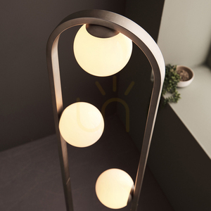 Lampă în picioare Endon Enzo argintie oțel sticlă G9 3 becuri 141,5 cm small 6