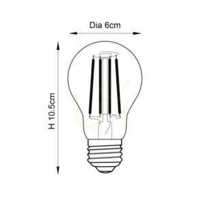 Bec LED filament E27 6W transparent dimabil Endon small 1