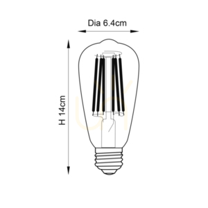 Bec LED filament Endon 93025 E27 6W 2700K transparent dimabil 650 lm small 1