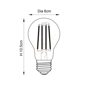 Bec LED filament GLS E27 Endon chihlimbar 6W dimabil, sticlă, 10,5 cm small 1