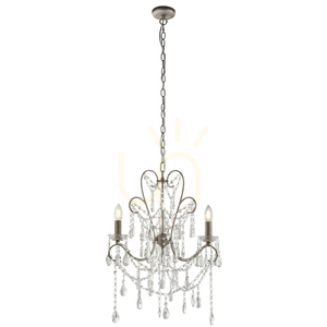 Pendul Endon Berkley 95524 argintiu antichizat cu cristal 3 × E14 small 9