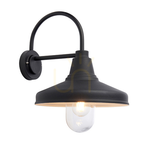 Verifica Lampă de perete Endon Farmhouse neagră E27 dimabilă aluminiu sticlă oțel inoxidabil