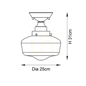 Lampă de tavan Endon Camberley Silver E27 sticlă oțel 25 cm small 1