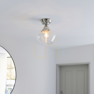Lampă de tavan Endon Camberley Silver E27 sticlă oțel 25 cm small 2