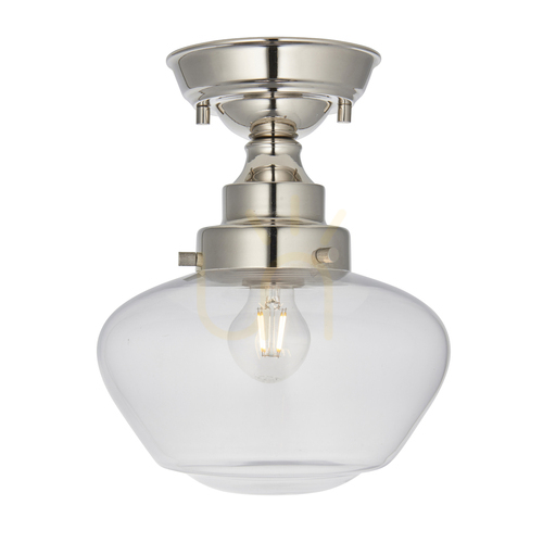 Verifica Lampă de tavan Endon Camberley Silver E27 sticlă oțel 25 cm
