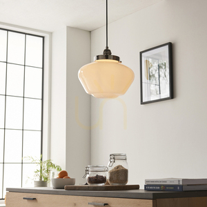 Lampă suspendată Endon Camberley argintie E27 dimabilă Ø30 cm oțel sticlă small 2