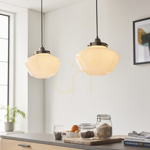 Lampă suspendată Endon Camberley argintie E27 dimabilă Ø30 cm oțel sticlă small 3