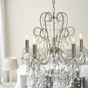 Pendul Endon Berkley Silver 5xE14 Dimmabil, Oțel și Sticlă, Ø54 cm small 7