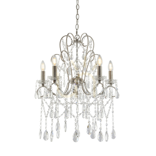 Verifica Lustră Endon Berkley 96209, argintiu antichizat, sticlă, 5×E14, 54 cm