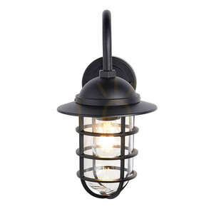 Lampă de perete Endon Port neagră E27 aluminiu sticlă 34 cm small 1