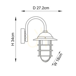 Lampă de perete Endon Port neagră E27 aluminiu sticlă 34 cm small 2