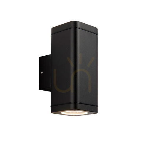 Verifica Aplica de perete Endon Milton neagra GU10 2 becuri aluminiu sticla dimabila