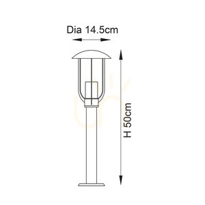 Lampă de exterior Endon Quinn neagră aluminiu E27 50 cm small 2