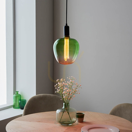 Verifica Lampă decorativă roz Endon cu bec E27, oțel și sticlă, 19 cm