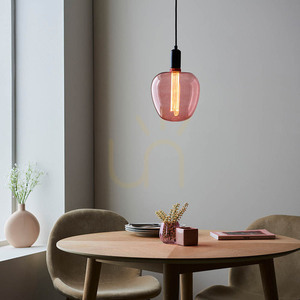 Lampa de masă Endon Roves roz E27 sticlă și oțel 24,5 cm cu bec included small 4