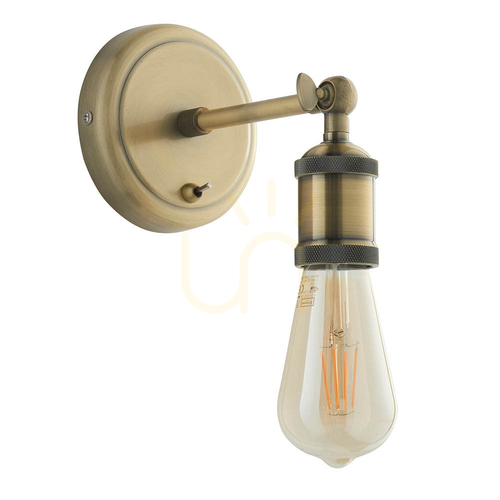 Vedere Lampă de perete Endon Hal Brass alamă E27 oțel dimabilă Lampă de perete Endon Hal Brass alamă E27 oțel dimabilă