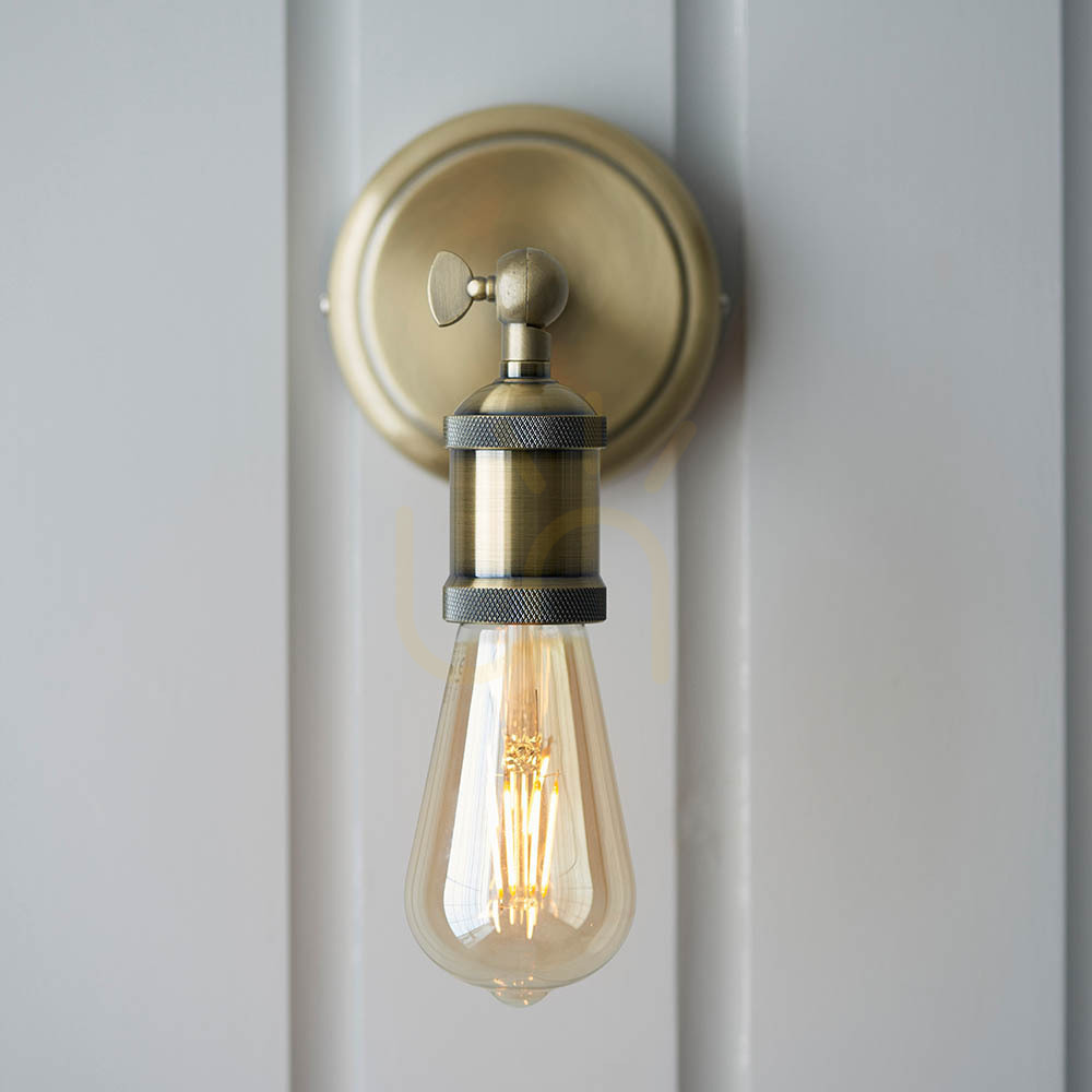 Verifica Lampă de perete Endon Hal Brass alamă E27 oțel dimabilă Lampă de perete Endon Hal Brass alamă E27 oțel dimabilă