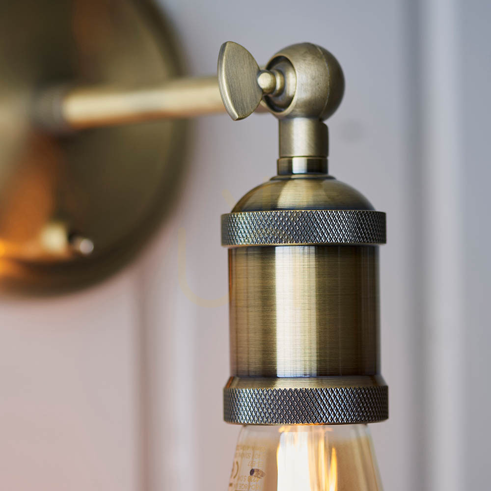 Afişa Lampă de perete Endon Hal Brass alamă E27 oțel dimabilă Lampă de perete Endon Hal Brass alamă E27 oțel dimabilă