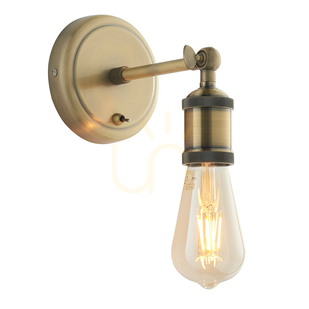 Verifica Lampă de perete Endon Hal Brass alamă E27 oțel dimabilă Lampă de perete Endon Hal Brass alamă E27 oțel dimabilă