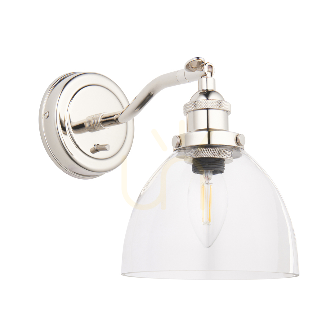 Spectacol Lampă de perete Endon Hansen argintie oțel sticlă E14 dimmabilă Lampă de perete Endon Hansen argintie oțel sticlă E14 dimmabilă