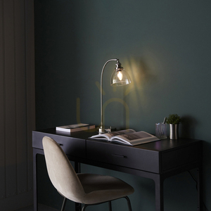 Lampă de masă Endon Hansen argintie oțel și sticlă E14 53,3 cm small 5