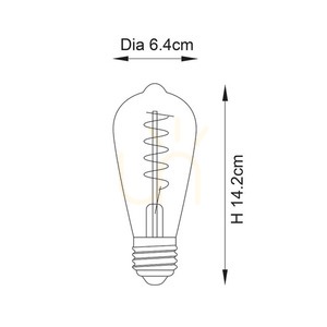 Bec LED E27 4W Endon Twist Amber, dimabil, sticlă, chihlimbar, 14,2 cm small 1
