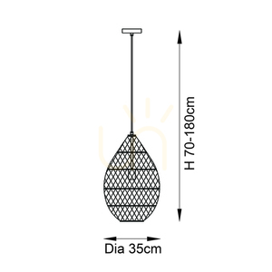 Pendul Endon Pimva negru ratan E27 35 cm dimmabil 1 Pendul Endon Pimva negru ratan E27 35 cm dimmabil small 1