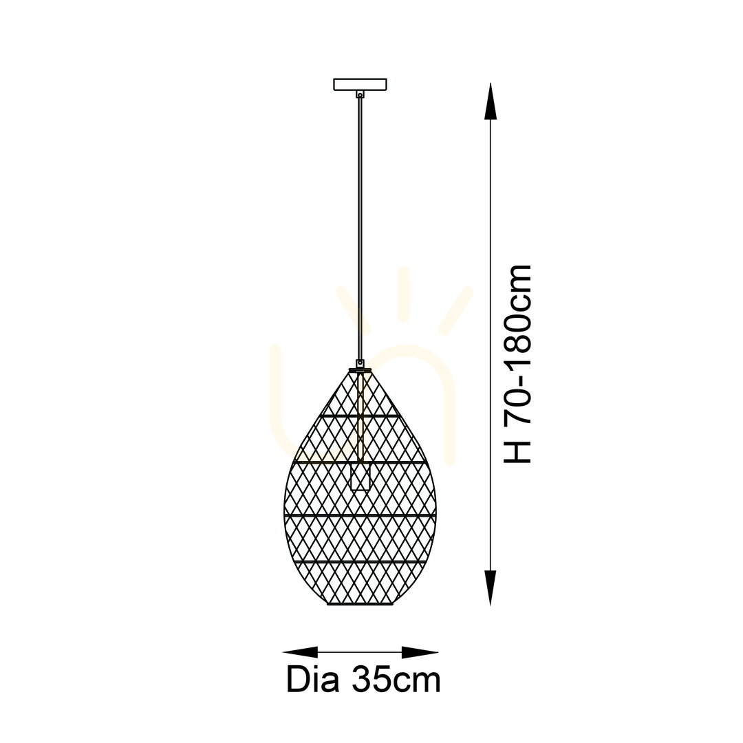 Vedere Pendul Endon Pimva negru ratan E27 35 cm dimmabil Pendul Endon Pimva negru ratan E27 35 cm dimmabil