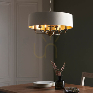 Pendul Endon Highclere 98933 6xE14 alamă antichizată abajururi vintage white Ø55 cm 35-174 cm small 5