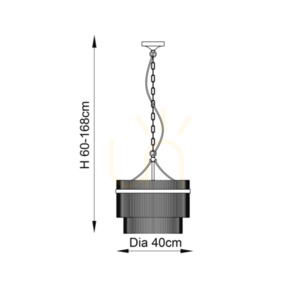 Lustră suspendată Endon Marietta 99167 alamă antică 3xE14 baghete de sticlă Ø40 cm small 2