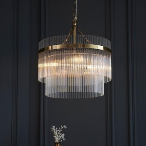 Lustră suspendată Endon Marietta 99167 alamă antică 3xE14 baghete de sticlă Ø40 cm small 3