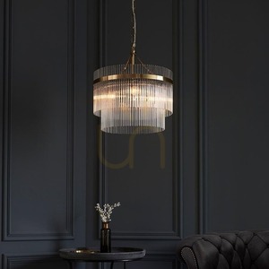 Lustră suspendată Endon Marietta 99167 alamă antică 3xE14 baghete de sticlă Ø40 cm small 4